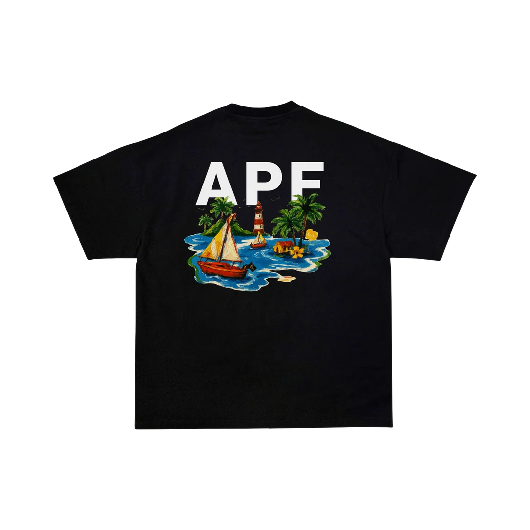 Attention Peinture Fraîche Island, t-shirt noir