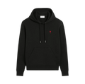 Ami Paris Hoodie noir à cœur rouge — vue de face