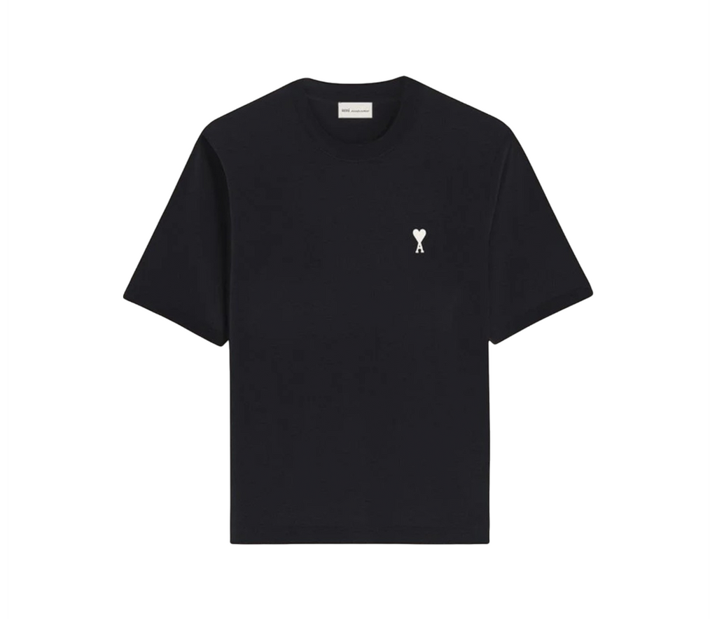 Ami Paris Tee Shirt Place des Victoires noir — vue de face