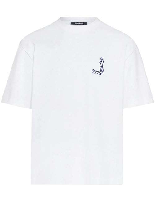 Jacquemus T-shirt Merù blanc, logo brodé