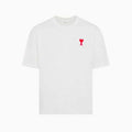 Ami Paris Tee Shirt blanc à cœur rouge — vue de face